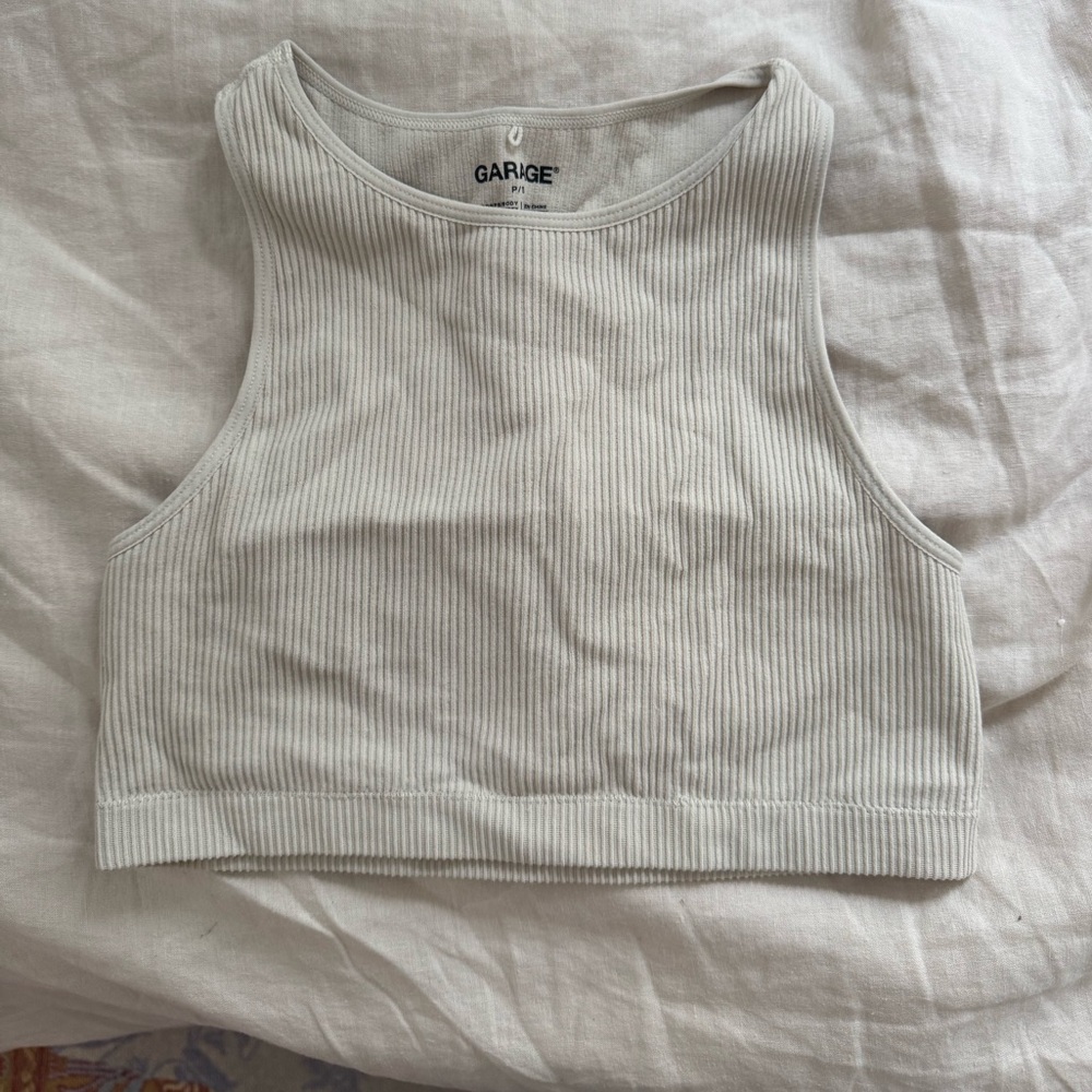 Garage Ribbed Tank Top in Soft Gray